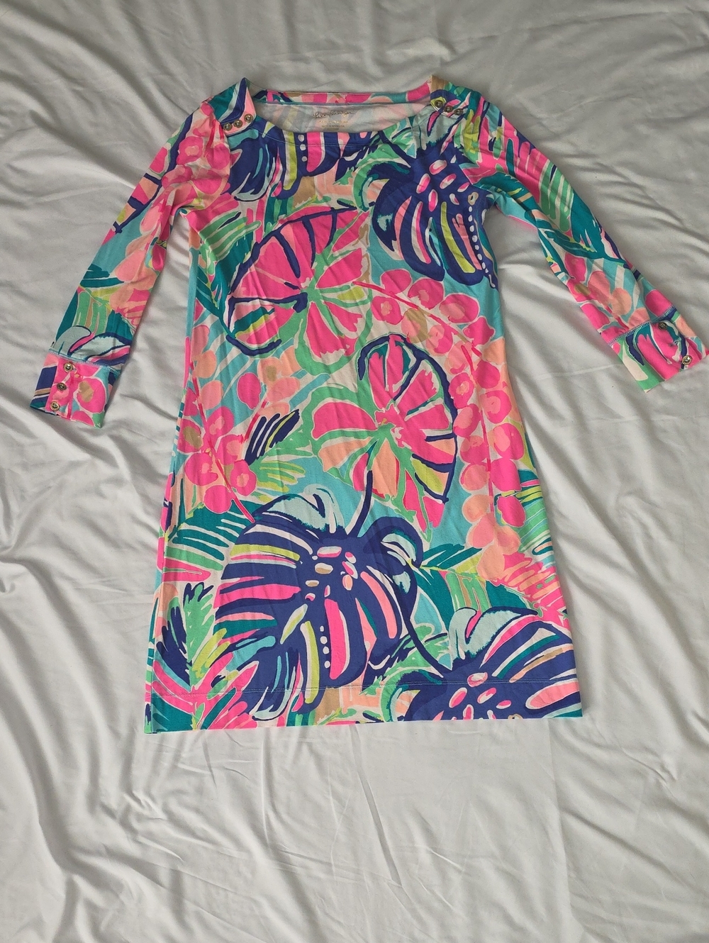 Lilly Pulitzer Pink & Blue Tropical Shift Dress